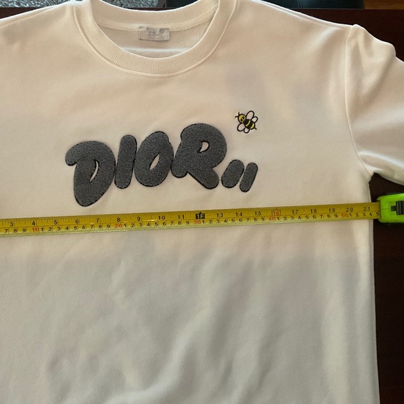 Dior Sweatshirt Womens XXL Kaws Collaboration White Bumble Bee Logo - Picture 5 of 11